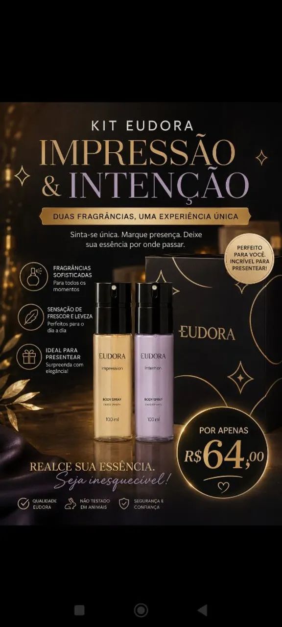 Vendo Kit de perfume Masculino Eudora
