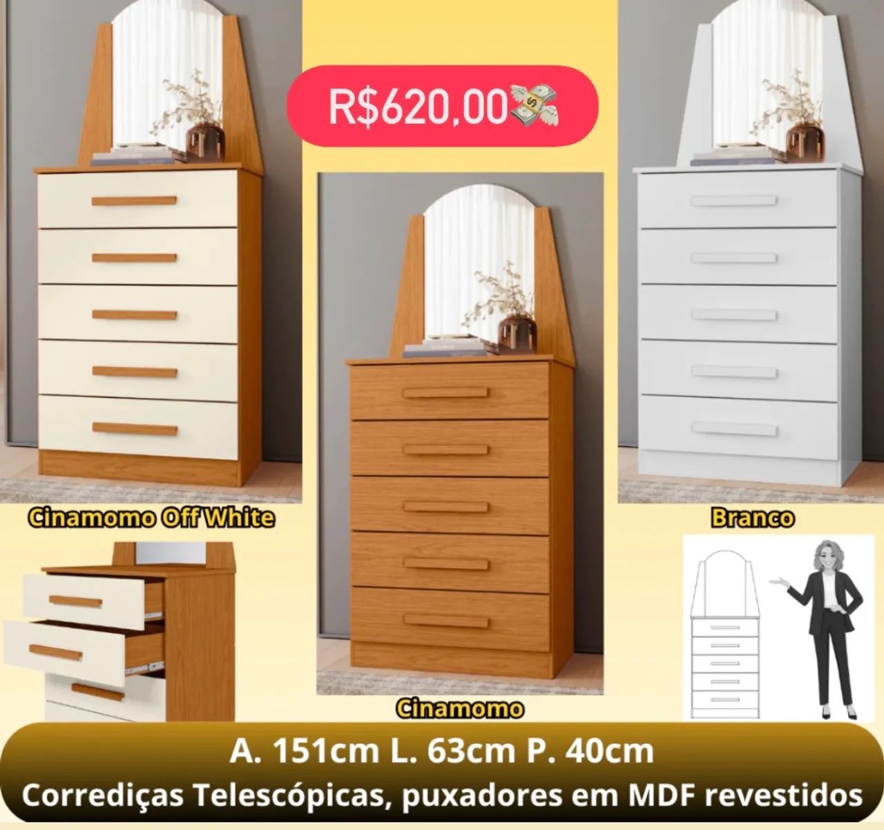 Cômoda com Espelho - Foto 2