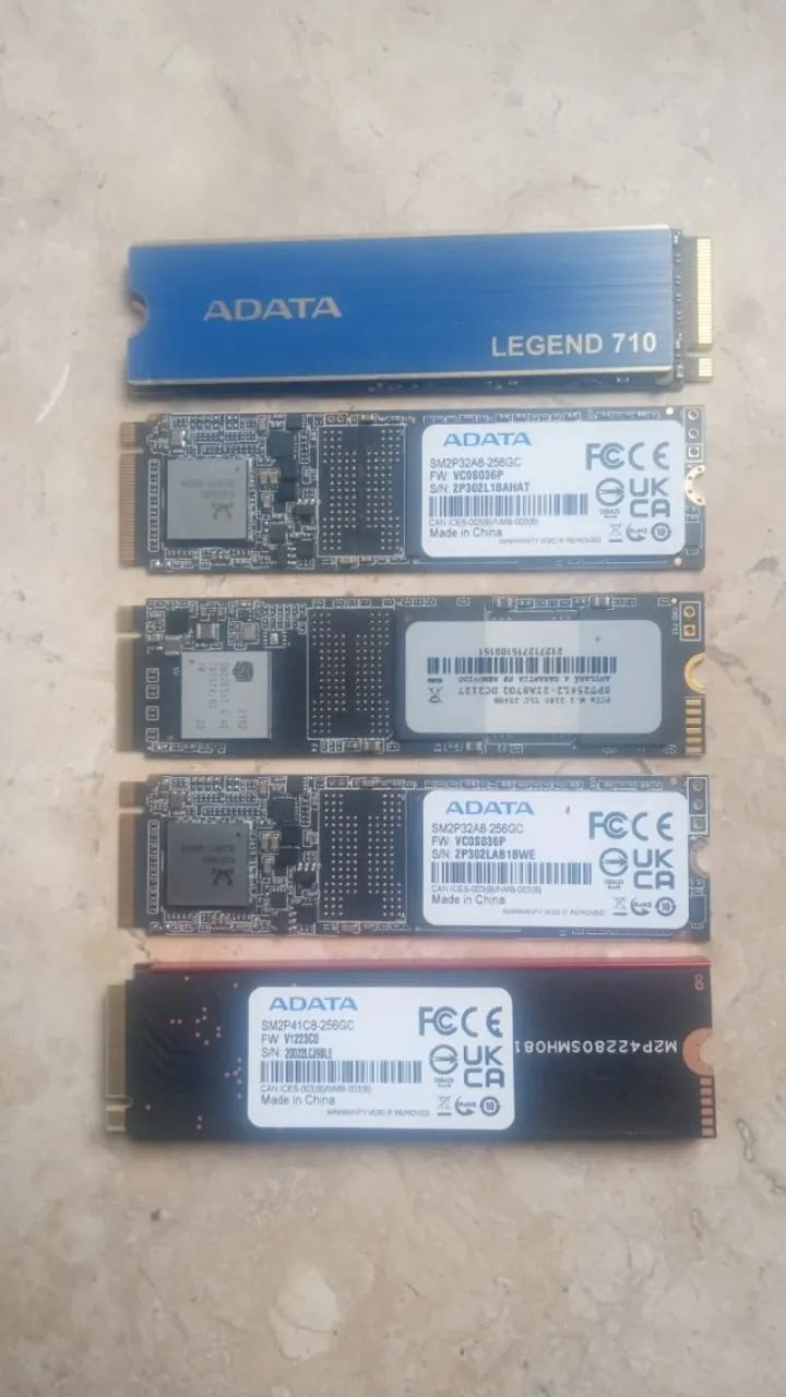 4 SSD Nvme 256GB Adata | Testados e Funcionando