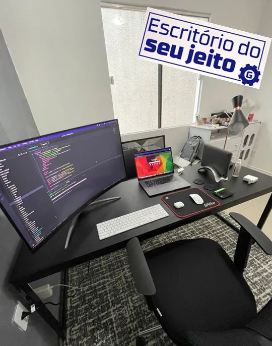Mesa de Escritório 1,80m NOVA Estilo Industrial Multiuso Computador Gamer Notebook Office - Foto 4