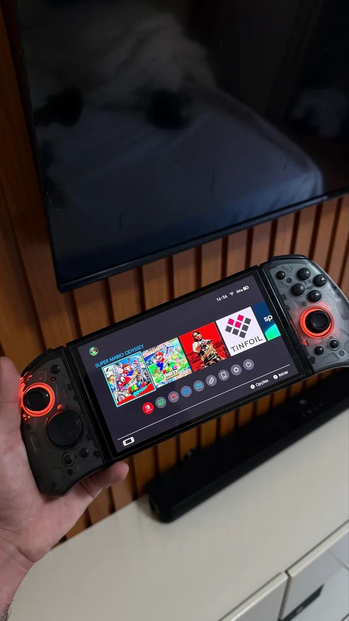 Nintendo Switch OLED Desbloqueado + Acessórios