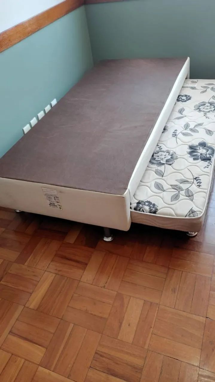 Cama box com auxiliar solteiro