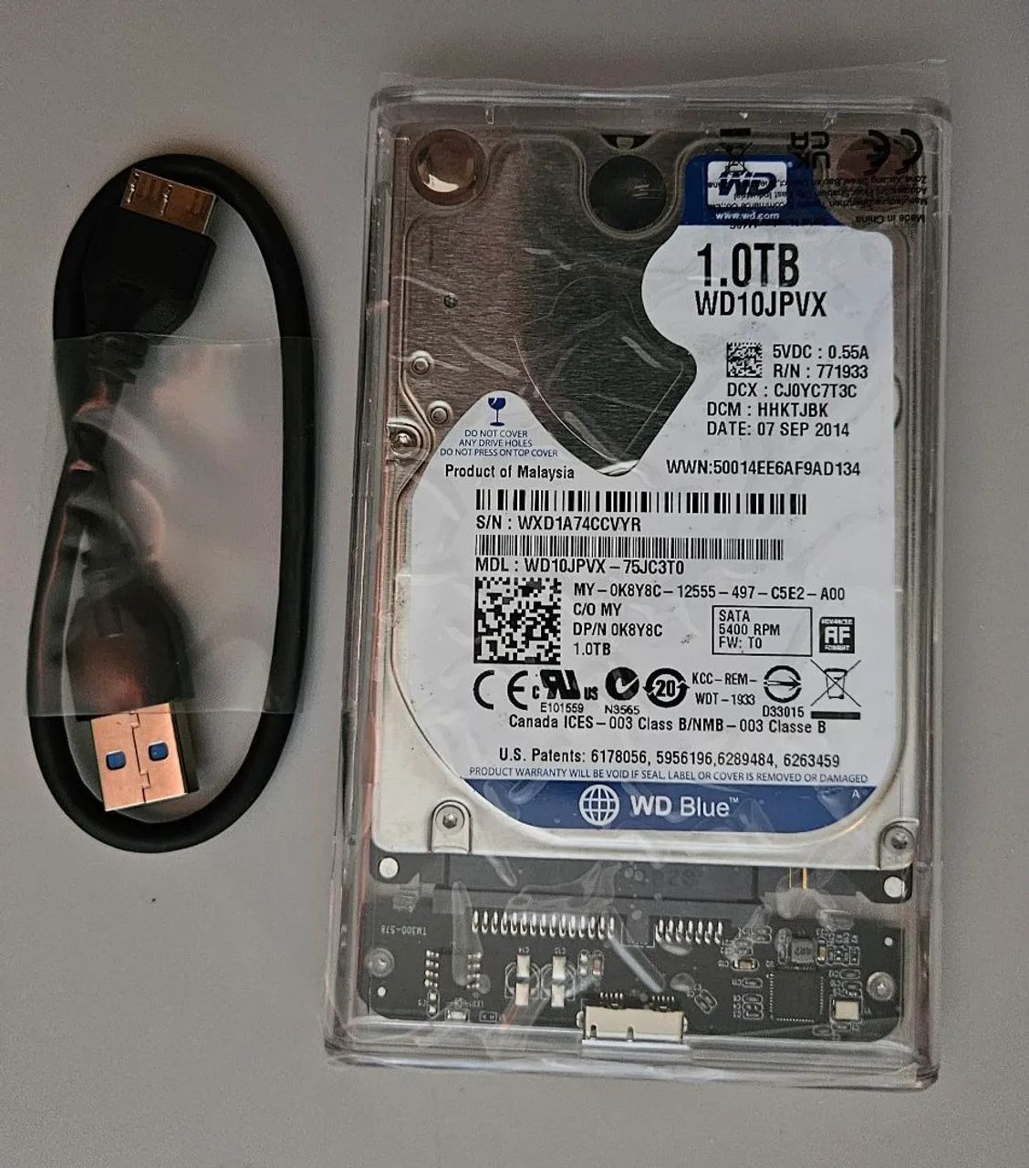 HD externo WD Blue de 1TB USB 3.0 para notebook e videogame  - Foto 2