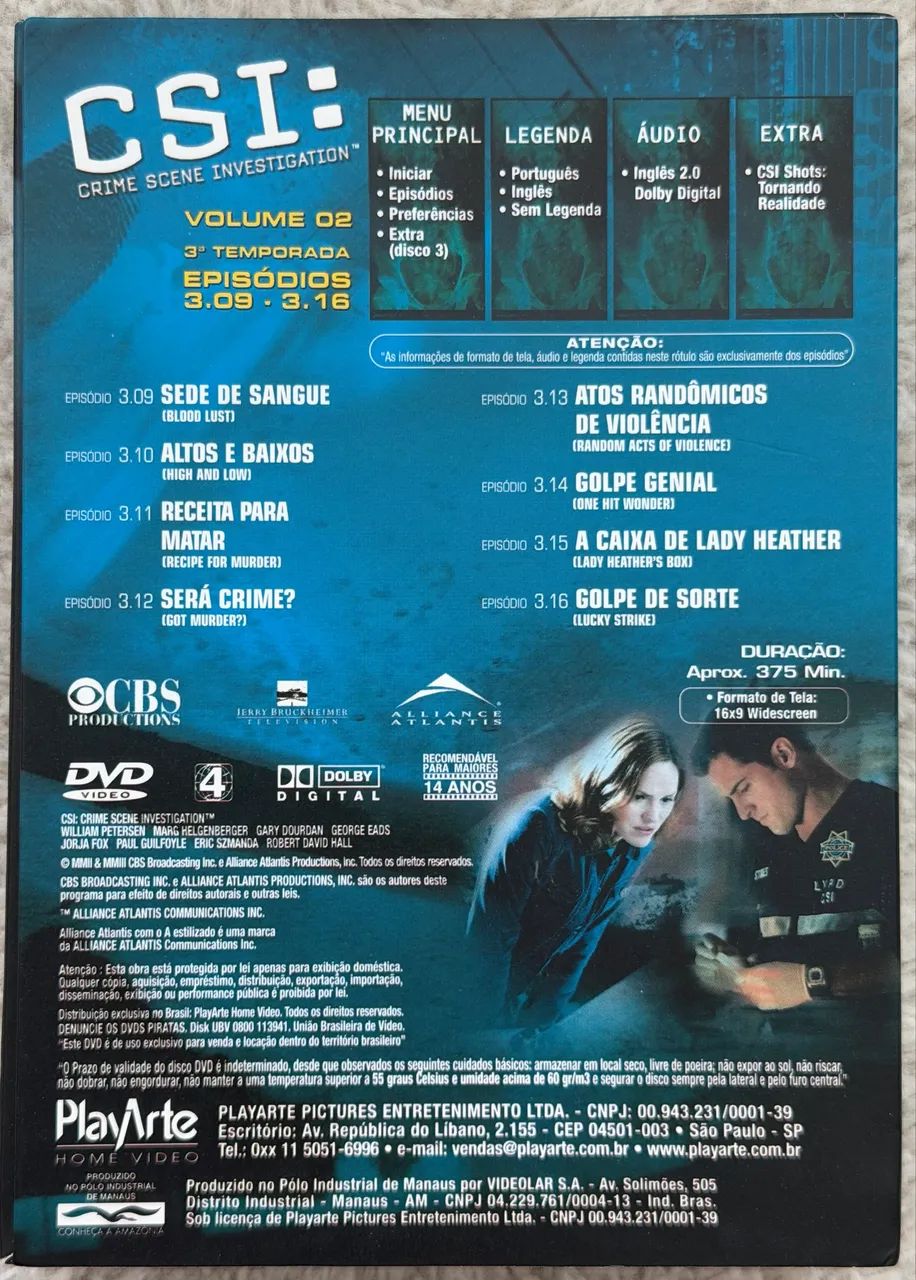 DVD CSI 3ª temporada volume 2 (3 discos) - Foto 2