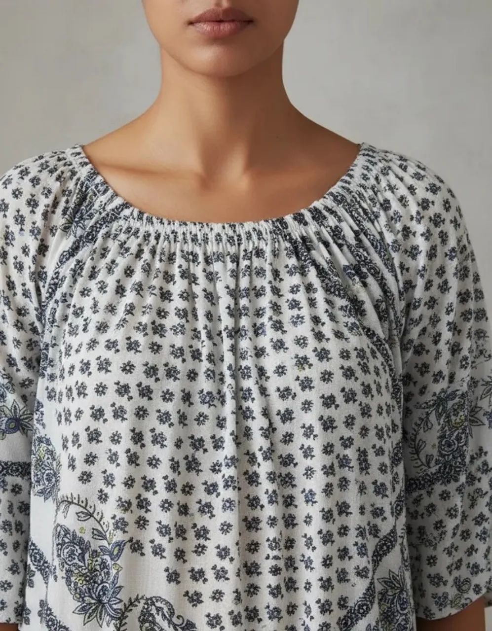 Blusa canoa feminina de manga 3/4 - Foto 2