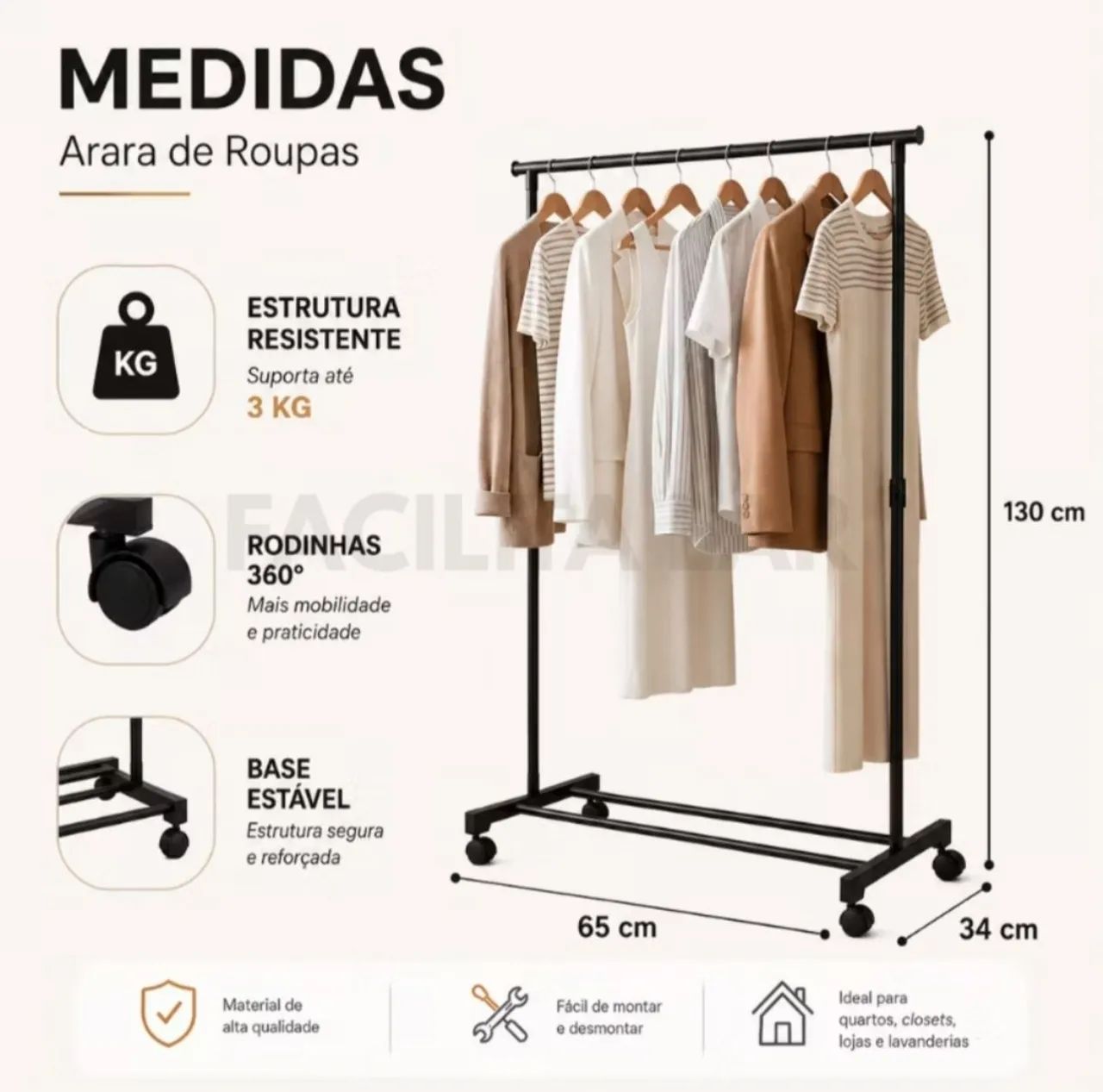 Arara com cabides
