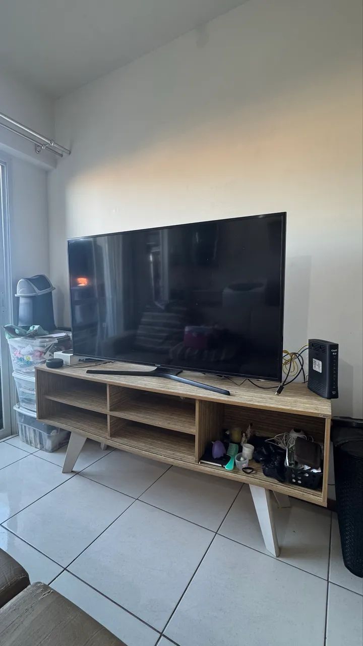 Rack para TV Estilo Retro Pes Palito Madeira MDF 1.60m - Foto 2
