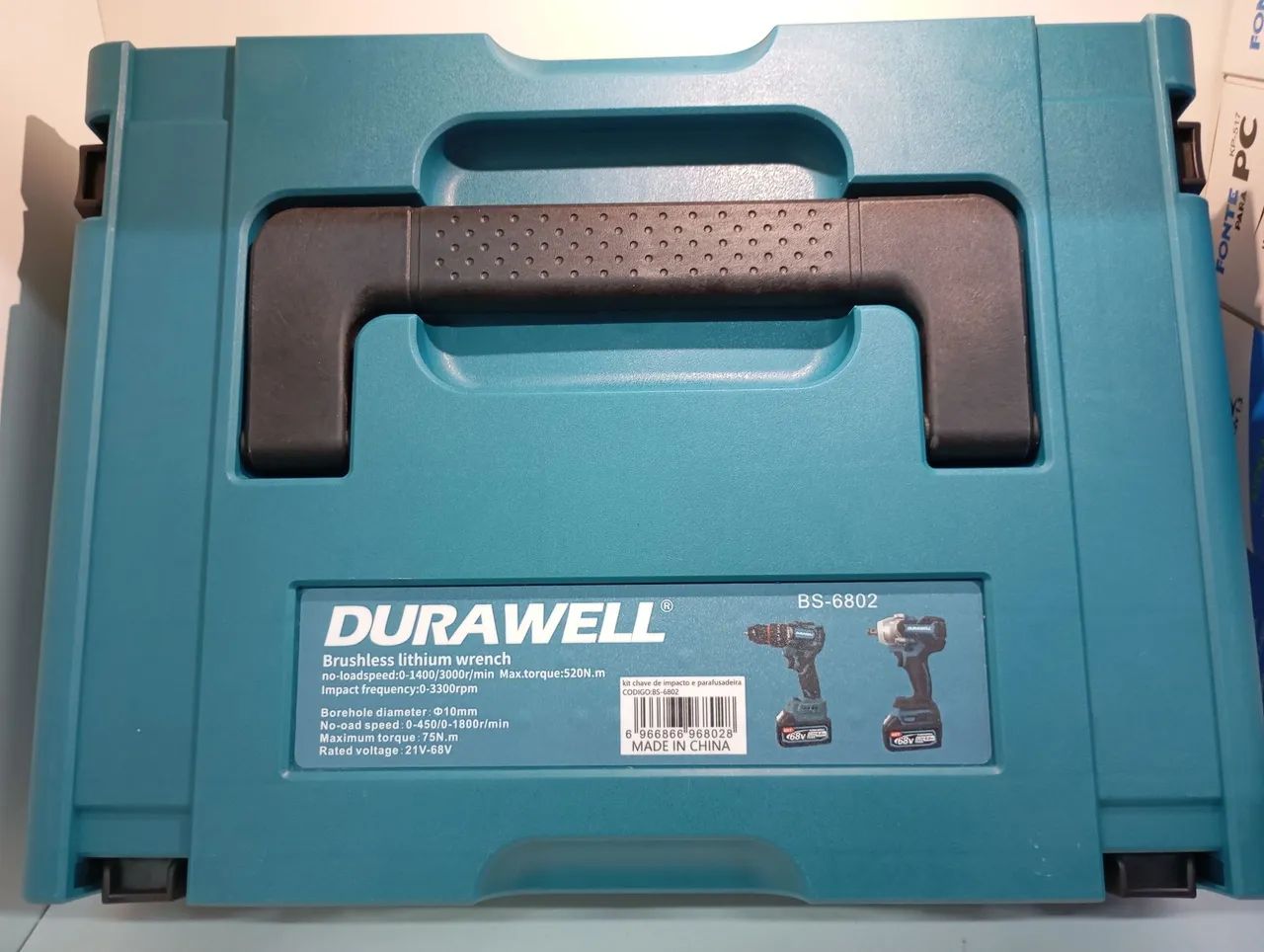 Parafusadeira + Chave de Impacto Sem Fio DURAWELL Brushless 68V