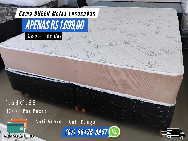 CAMA QUEEN MOLAS ENSACADAS PROMOÇÃO 