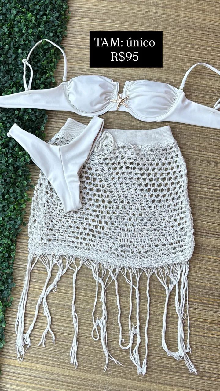 Kit biquíni e saída de praia 