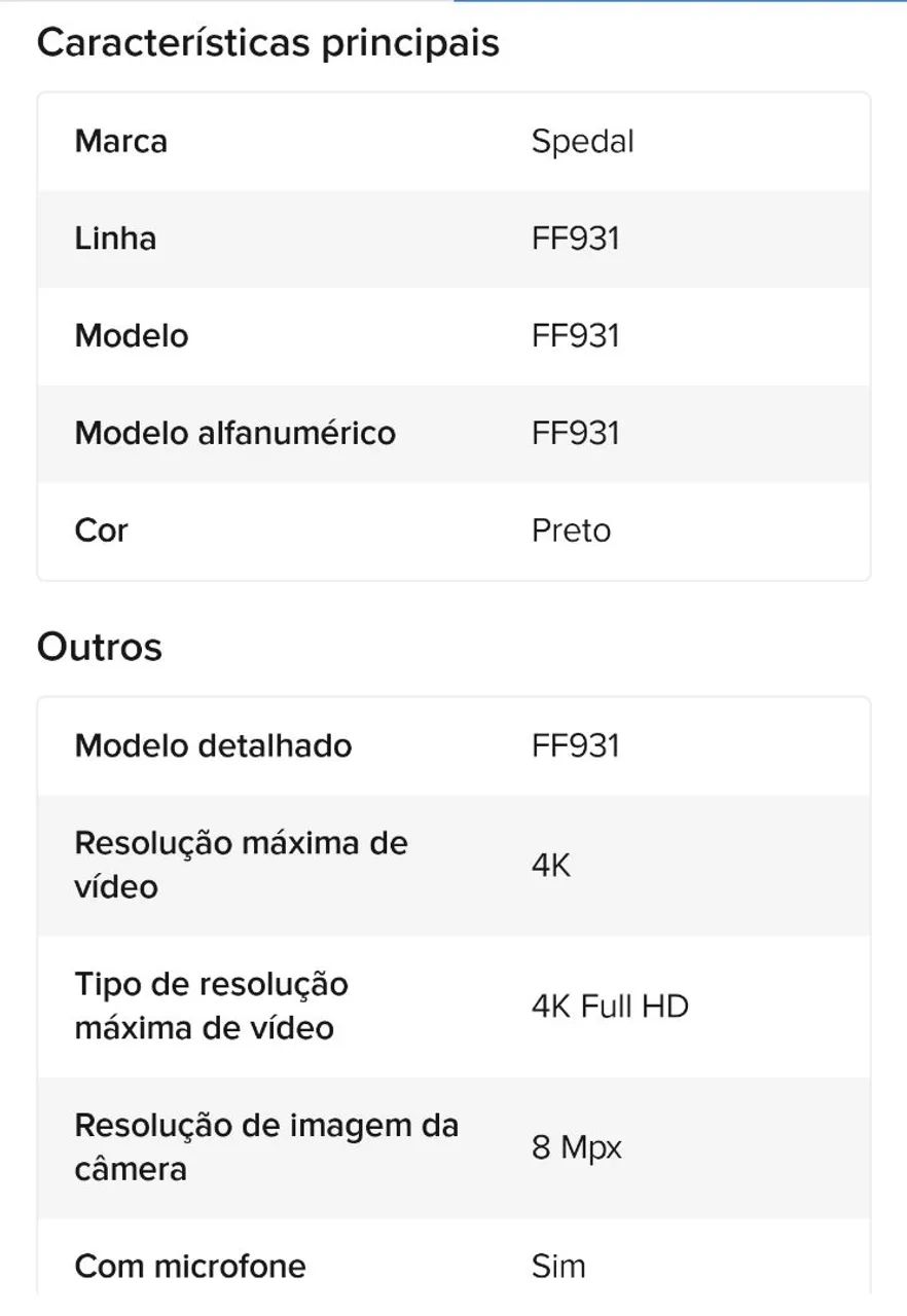 Webcam Spedal FF931 4K - Foto 4