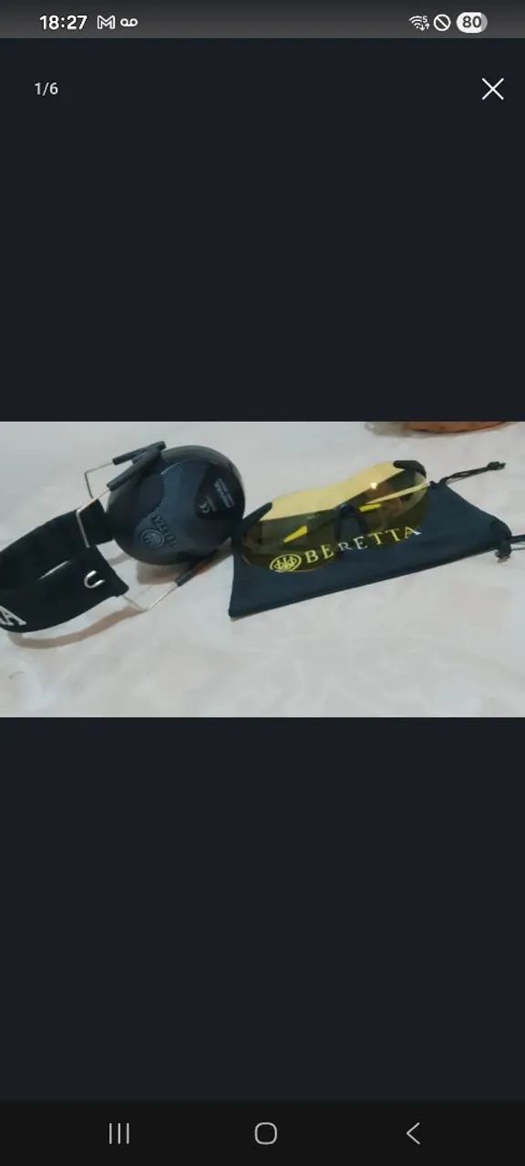 Fone e óculos para estande de tiro Bereta  - Foto 2
