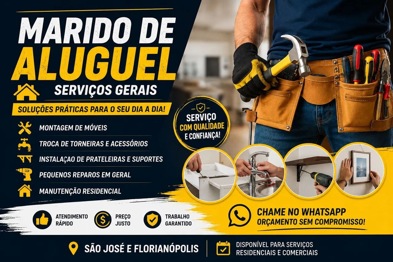 Montagem e desmontagem de móveis,  troca de tomadas e lâmpadas, marido de aluguel 