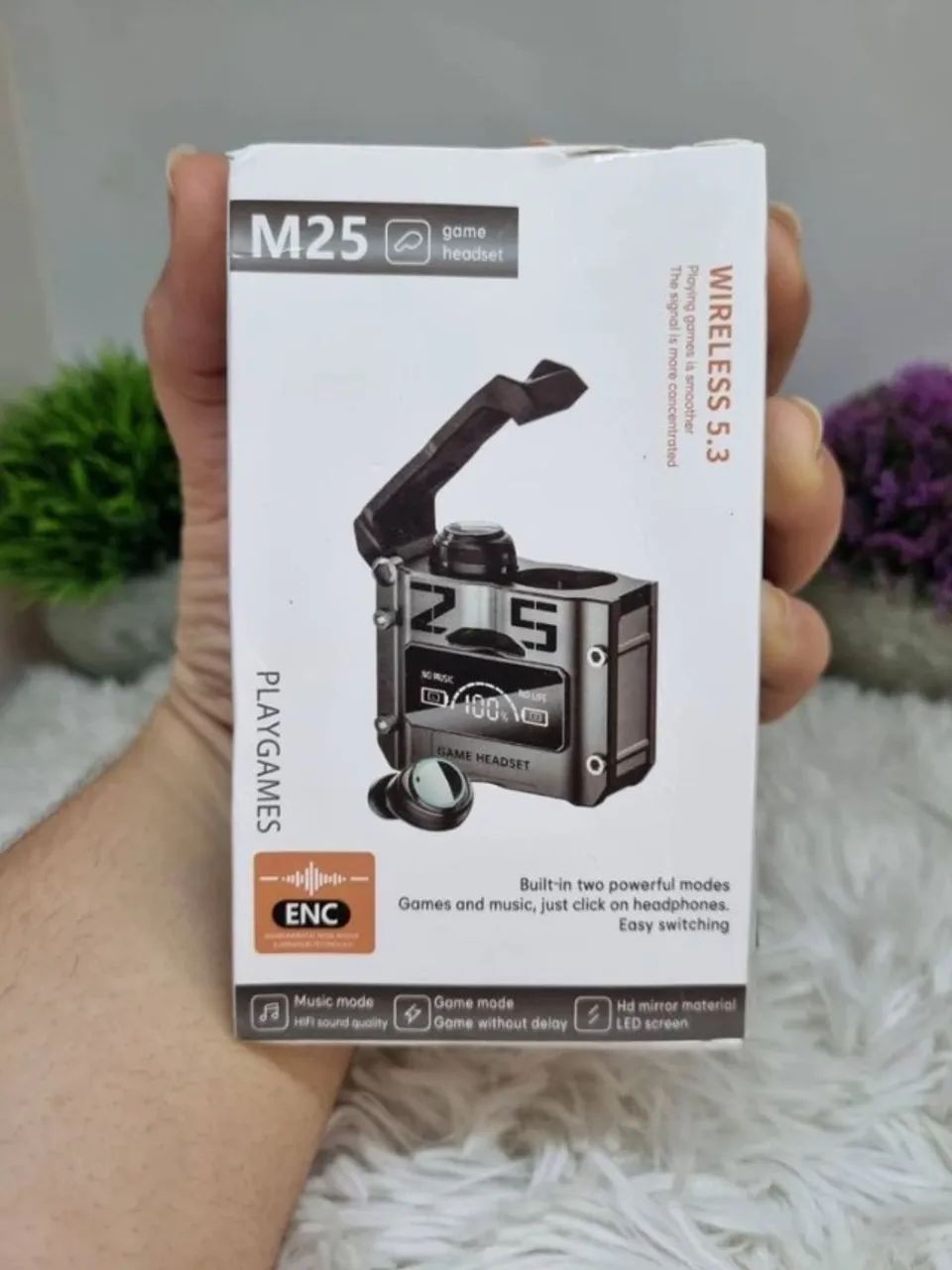 Fone Bluetooth M25 Gamer | Display LED e Modo Game - Foto 3