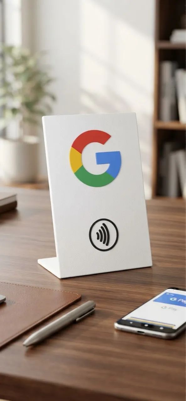 Placa de avaliação google com NFC 
