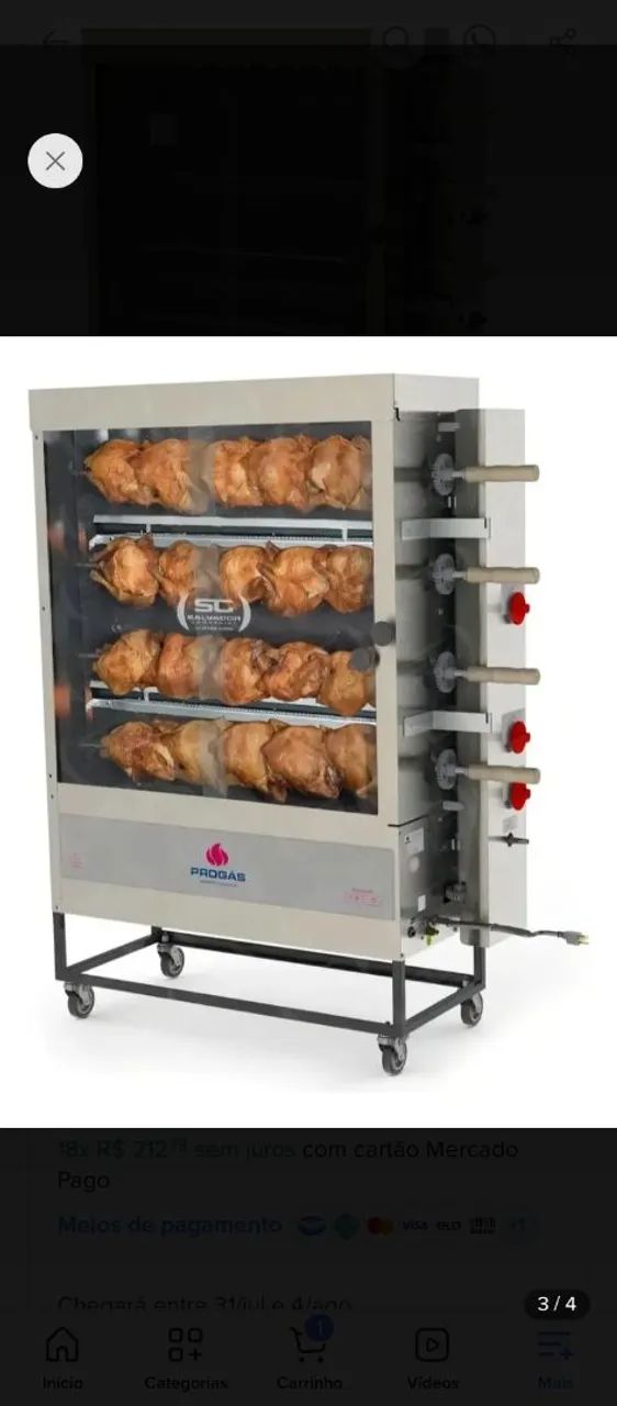 Máquina de assar frango 