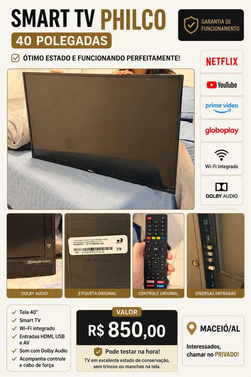 Smart tv Philco 40 polegadas 