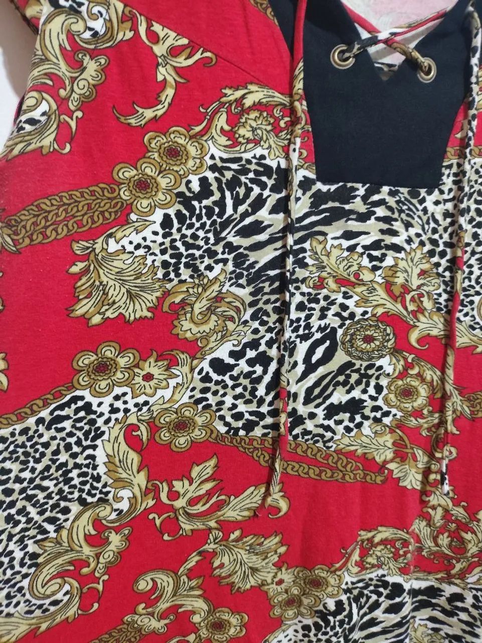 Vestido estampado vermelho - Foto 2