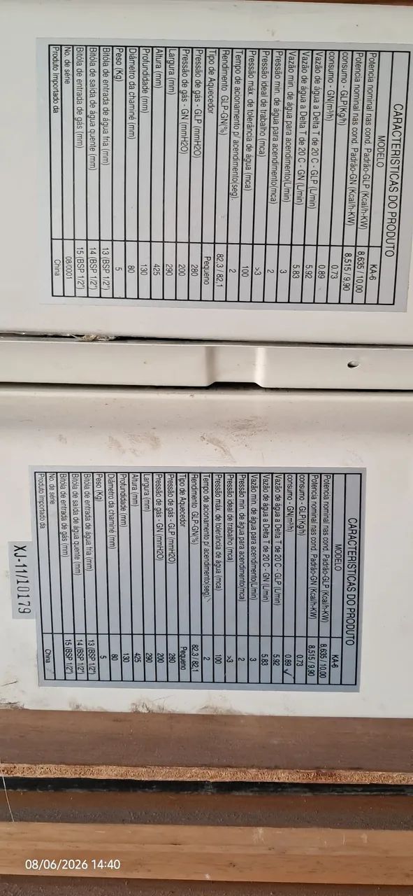 2 aquecedores a gás com defeito 