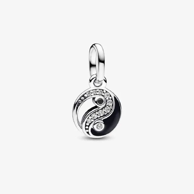 Pandora Original Mini Charm Prata Pendente Yin e Yang Brilhante - Foto 3