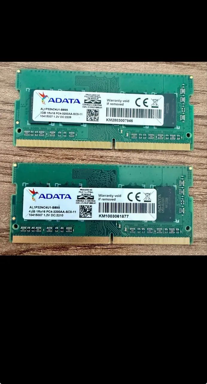 Memória RAM 8GB (2x4GB) DDR4 3200Mhz Notebook