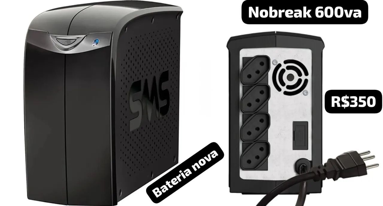 Nobreak sms Station2 600va bateria nova