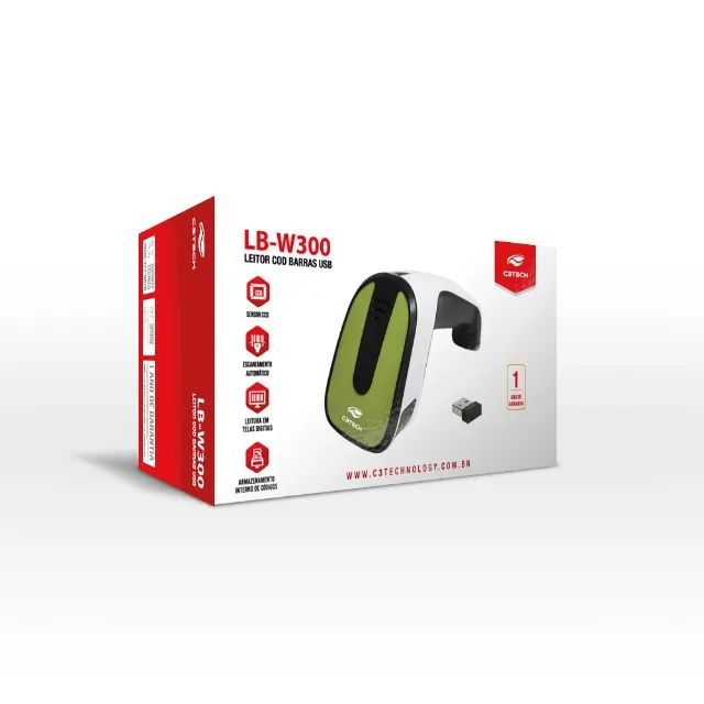  Leitor Código de Barras Sem Fio C3Tech LB-W300BK (1D)(NFE) - WZetta - Foto 3