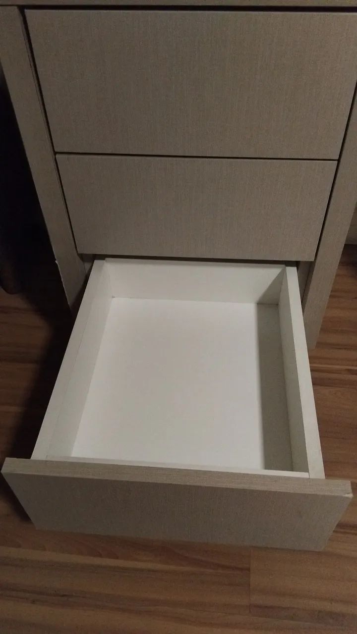 Mesa De Cabeceira Cinza Clean 3 Gavetas Touch - Foto 3