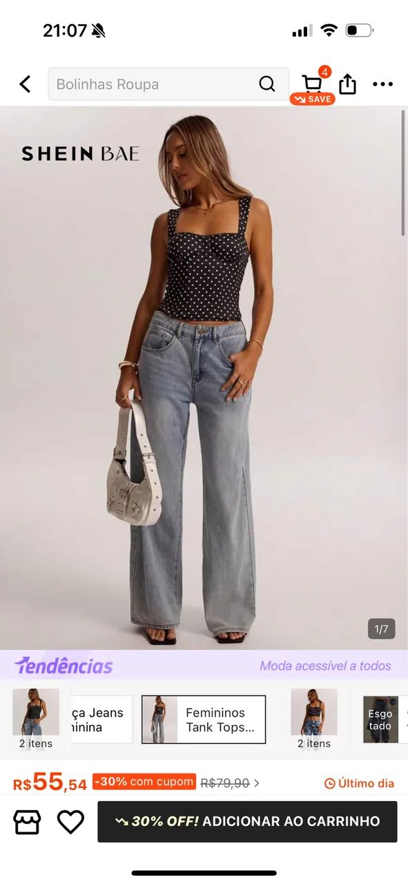 Cropped poá shein - Foto 2