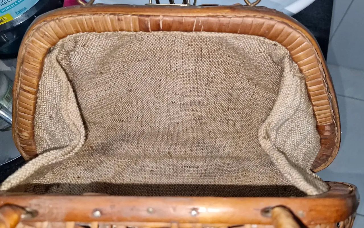 Bolsa vintage em Vime - Foto 2