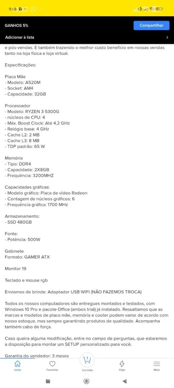 PC GAMER IMPECÁVEL!! COMPLETO Para Jogos... - Foto 3