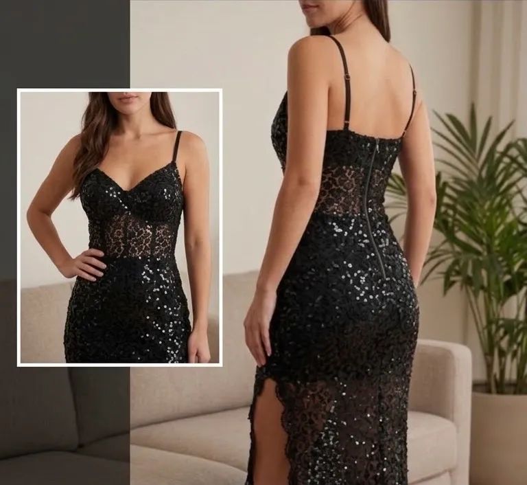 Vestido de festa paetê 