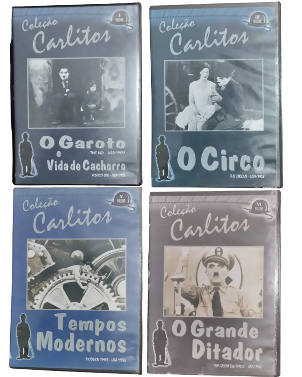 Lote 4 DVDs Charlie Chaplin - Coleção Carlitos