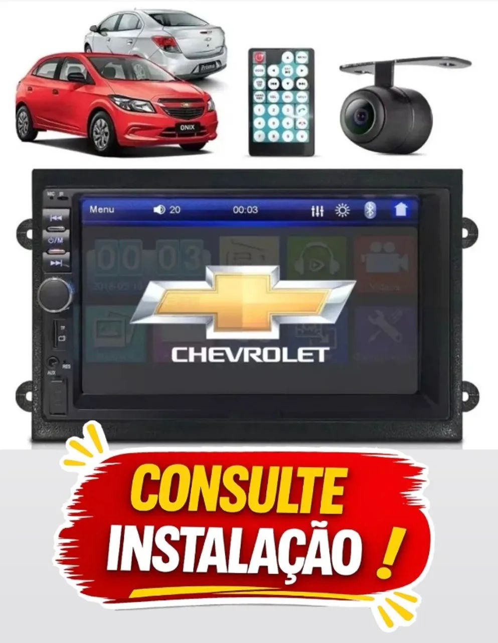 Central Multimídia Onix Cobalt Spin Prisma Espelha Android/Ios