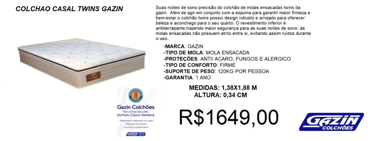 COLCHAO CASAL A PRONTA ENTREGA