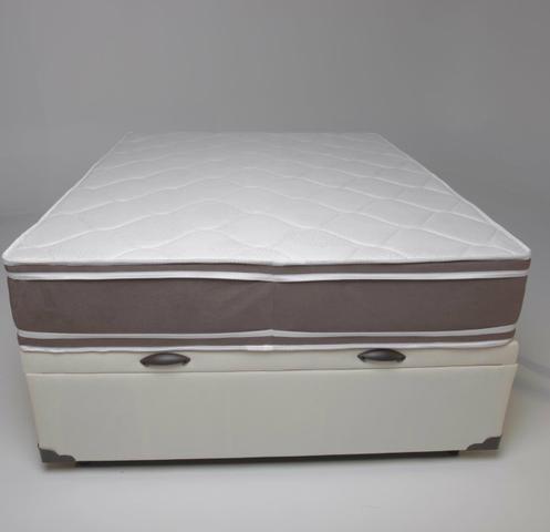 Conjunto box baú casal 138x188 + colchão de molas ensacadas pilow top Apenas 1199,00 - Foto 5