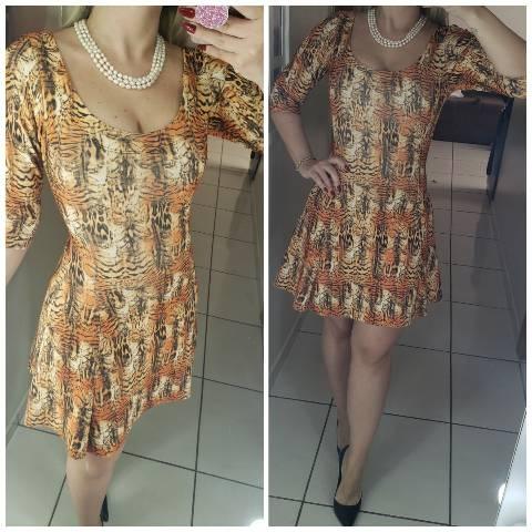 Vestido animal print em Neoprene
