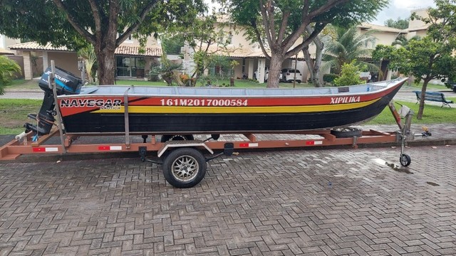 barco aluminio 6m 25 hp  com carreta espetacular