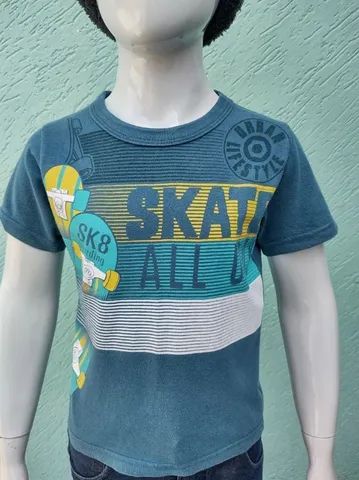 camiseta infantil masculina / camiseta de menino / camiseta de skate / sk8 / skateboard