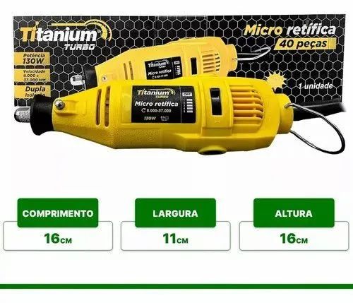 Mini Retifica Portátil Eletrica Lixadeira Com Acessorios 220v