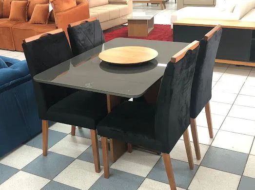 Sala mesa jantar 4 cadeiras 90x90 cm  - Foto 4