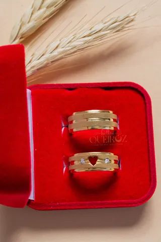 Par de alianças coração vazado casamento 8mm  - Foto 2