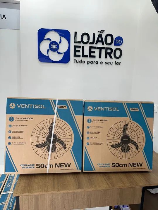 Ventilador de Parede com 50cm 130w de potência em promoção no Lojão