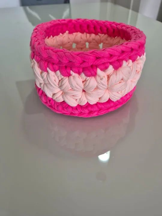 Cestinho multiuso em crochê  - Foto 2