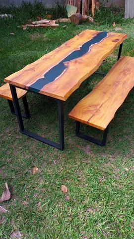 Mesa de jantar em madeira resina - Foto 4
