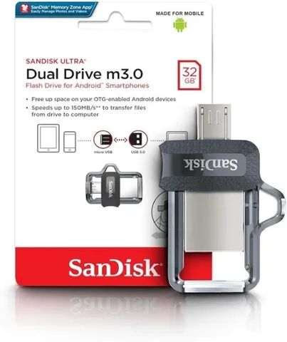 Pen Drive SanDisk para Smartphone Ultra Dual Drive Micro USB/USB 3.0, 32GB