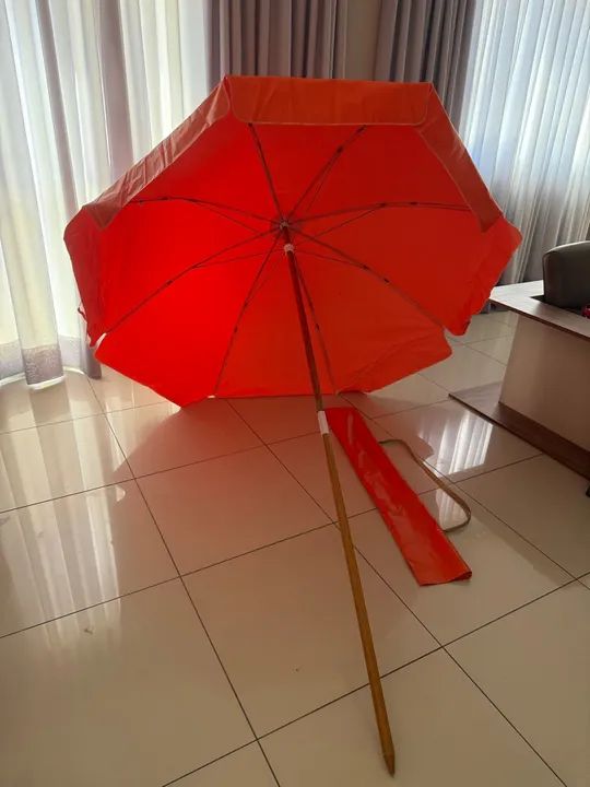 Guarda sol de praia de madeira ÓTIMO ESTADO - Foto 6