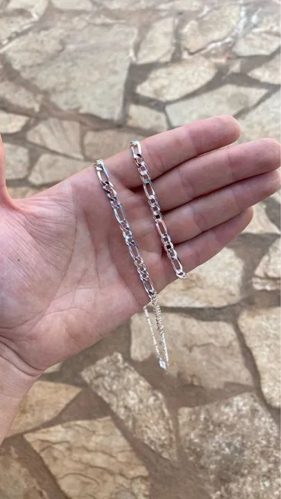 Conjunto de prata 3x1 5mm 70cm - Foto 2