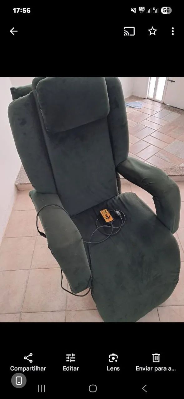Poltrona Reclinável Verde Massageadora - Foto 3