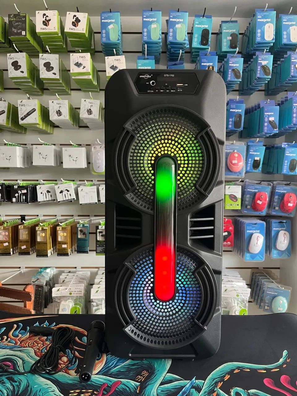 Caixa de Som Bluetooth com LED - Potente e com Iluminação
